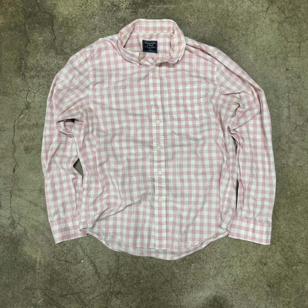 Abercrombie & Fitch Pink White Checkered Button-Up Shirt, Size XL